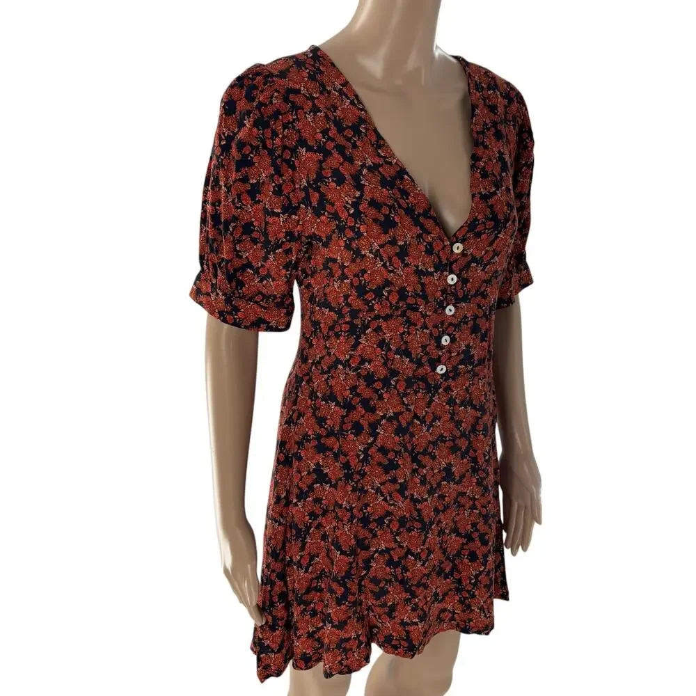Free People Red Provence Floral Mini Dress